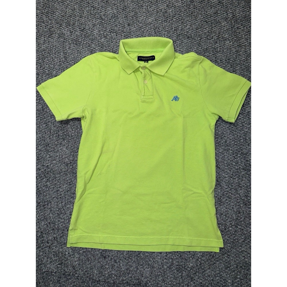 Aeropostale A87 Lime Green Short Sleeve Polo Shirt Size‎ Small